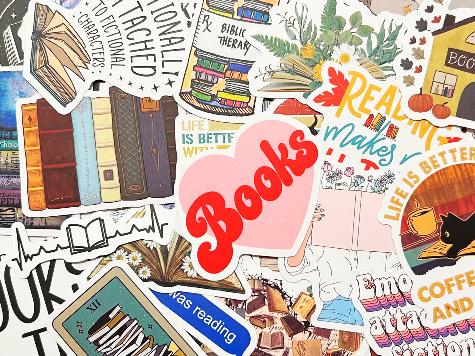 10-100 Book Themed Stickers Kindle Reader Bookish Reading Sticker Lot Pack