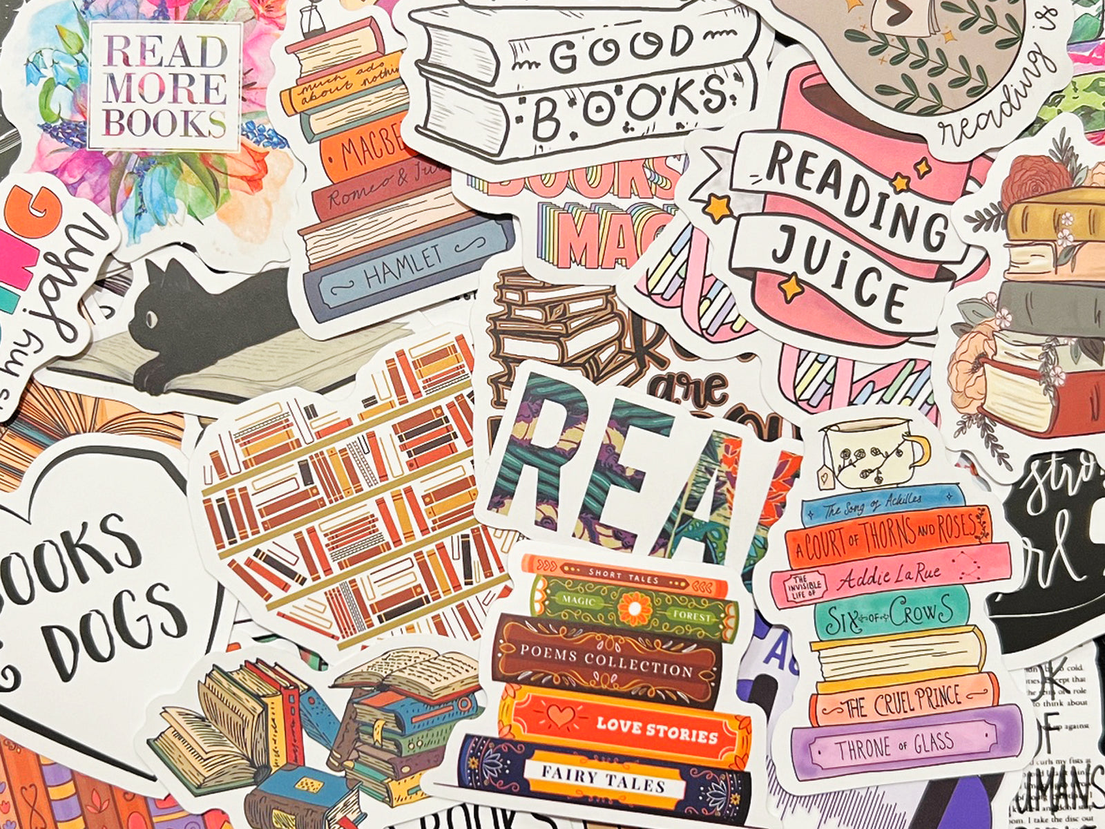 10-100 Book Themed Stickers Kindle Reader Bookish Reading Sticker Lot Pack