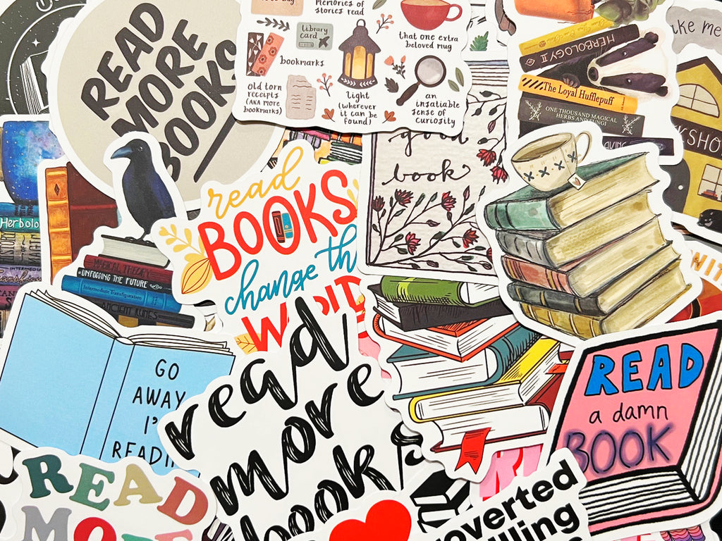10-100 Book Themed Stickers Kindle Reader Bookish Reading Sticker Lot Pack
