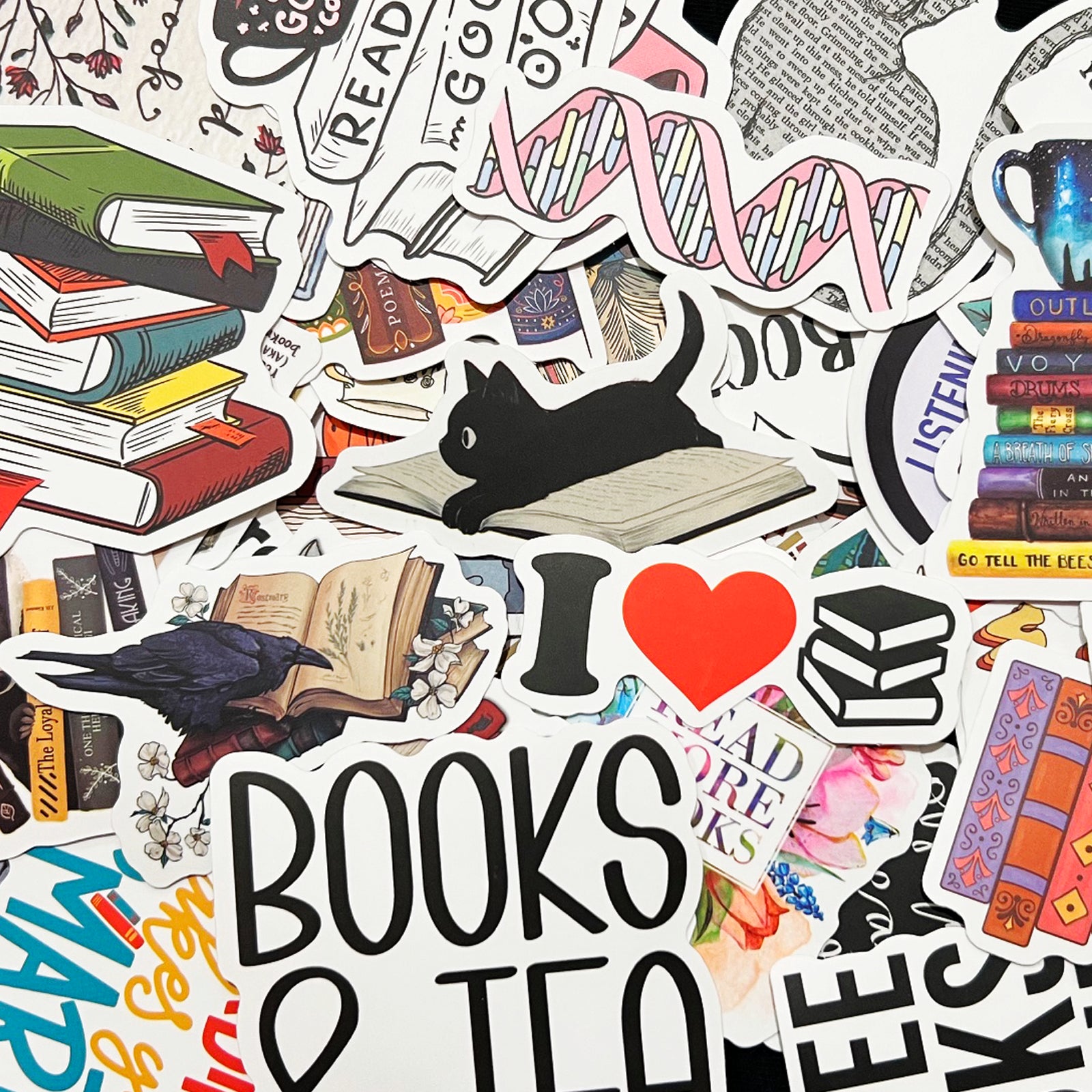 10-100 Book Themed Stickers Kindle Reader Bookish Reading Sticker Lot Pack