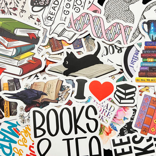 10-100 Book Themed Stickers Kindle Reader Bookish Reading Sticker Lot Pack